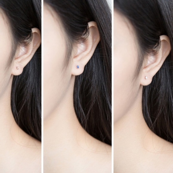 NWT! Sterling Silver Earrings Rhinestone Teardrops Stud Earrings - Choose Color! - Picture 2 of 5